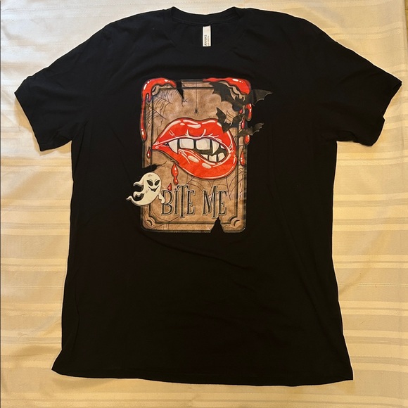 UNAVAILABLE-BITE ME Black Tee - Picture 2 of 7